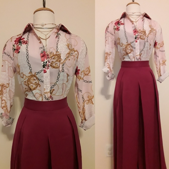 Chain and Flowers shirt dress - Picture 3 of 5